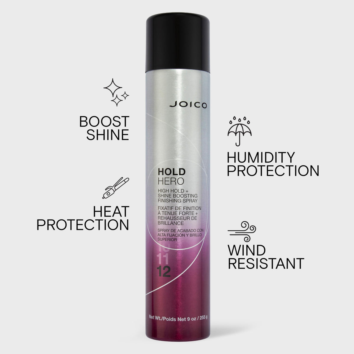 Joico hair strand close-up showing boosted shine and smoothness