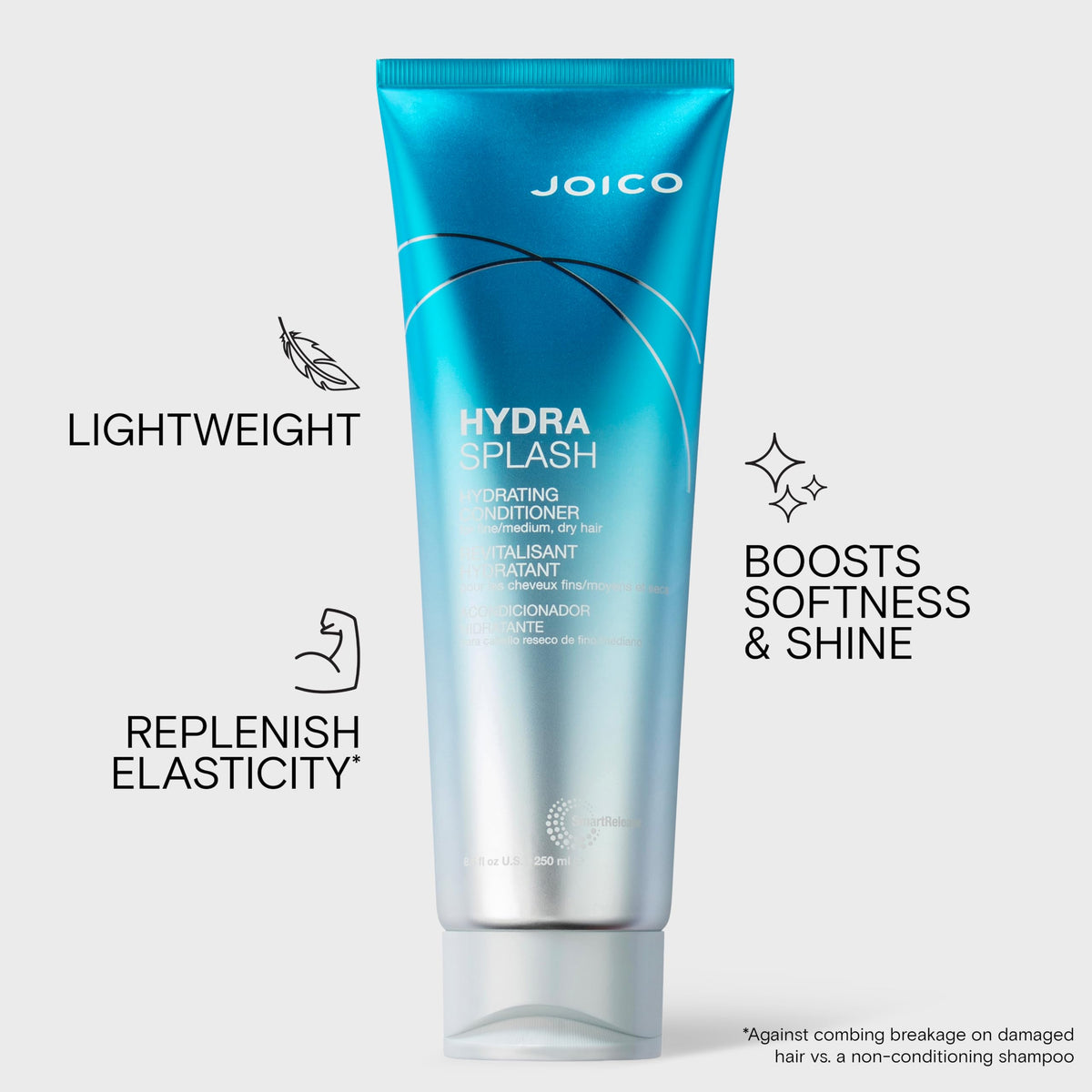 Joico jar with coconut water and sea kelp ingredients highlighting natural hydration benefits