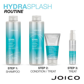 Joico HydraSplash set styled on bathroom shelf to show lifestyle convenience and fresh appeal