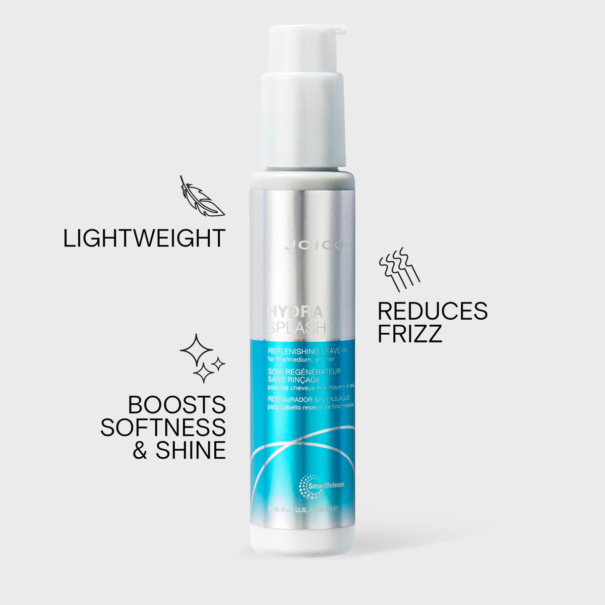 Joico HydraSplash texture mist close-up showing fine, fast-absorbing hydration