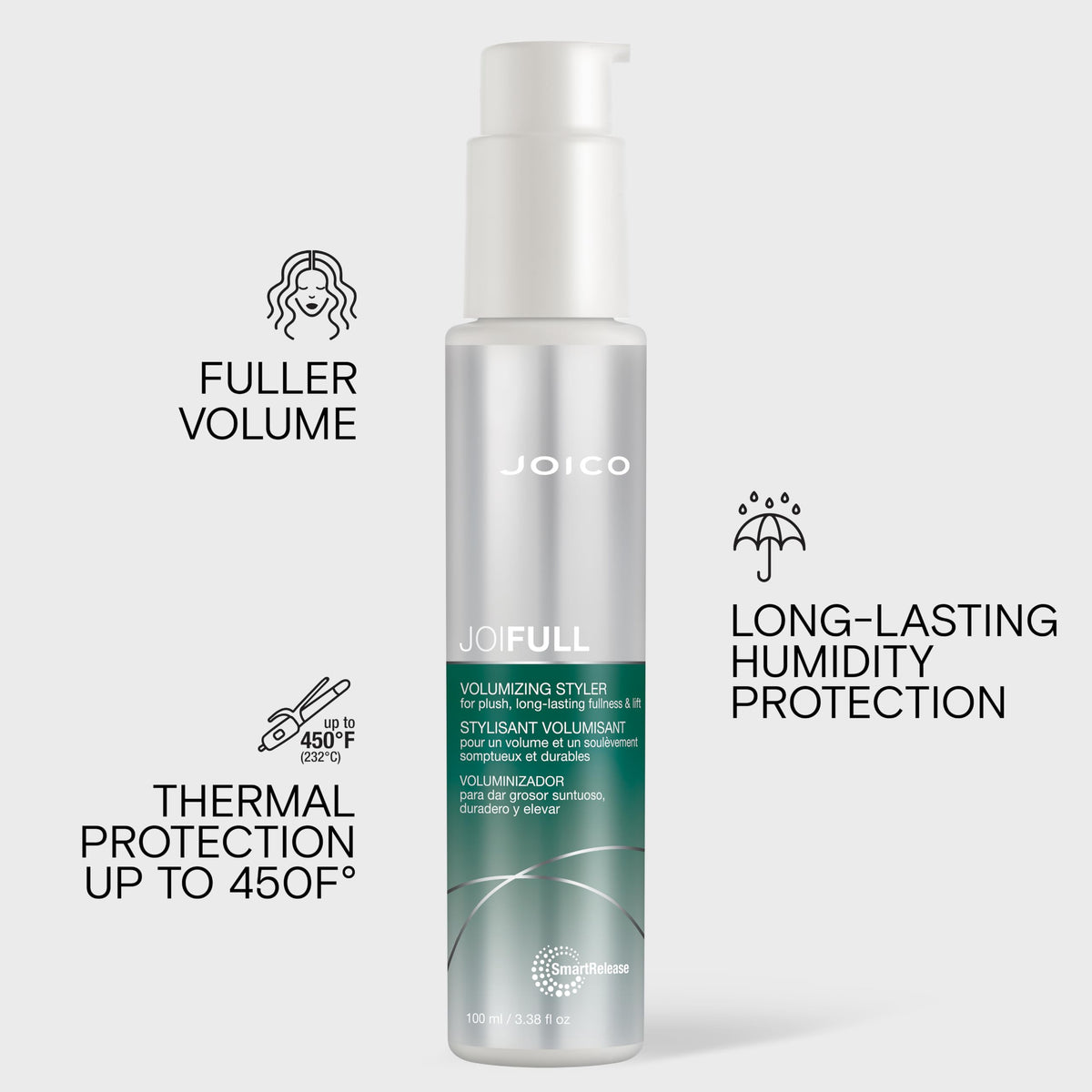 Joico styling application on damp hair creates instant lift and touchable body while prepping