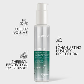 Joico styling application on damp hair creates instant lift and touchable body while prepping