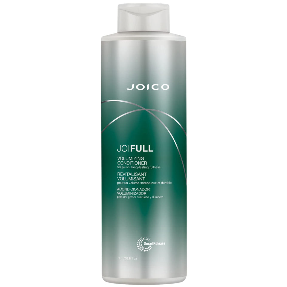 Joico bottle front view showing label and size, highlights volumizing benefit