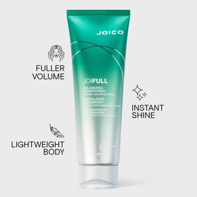 Joico JoiFULL pump close-up highlighting formula dispensing easily