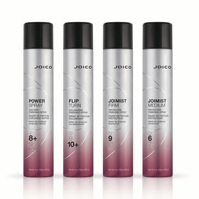 Joico JoiMist Firm label close-up highlighting heat and humidity protection benefits
