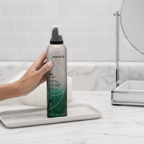 Joico JoiWhip styled blow-dry showing full volume and smooth finish