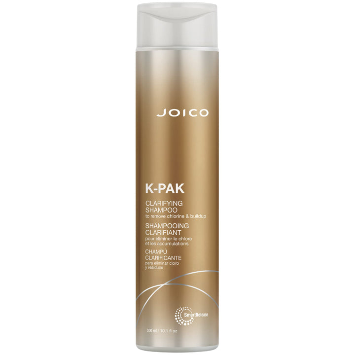 Joico K-PAK front packaging showing bottle and benefit of clarifying
