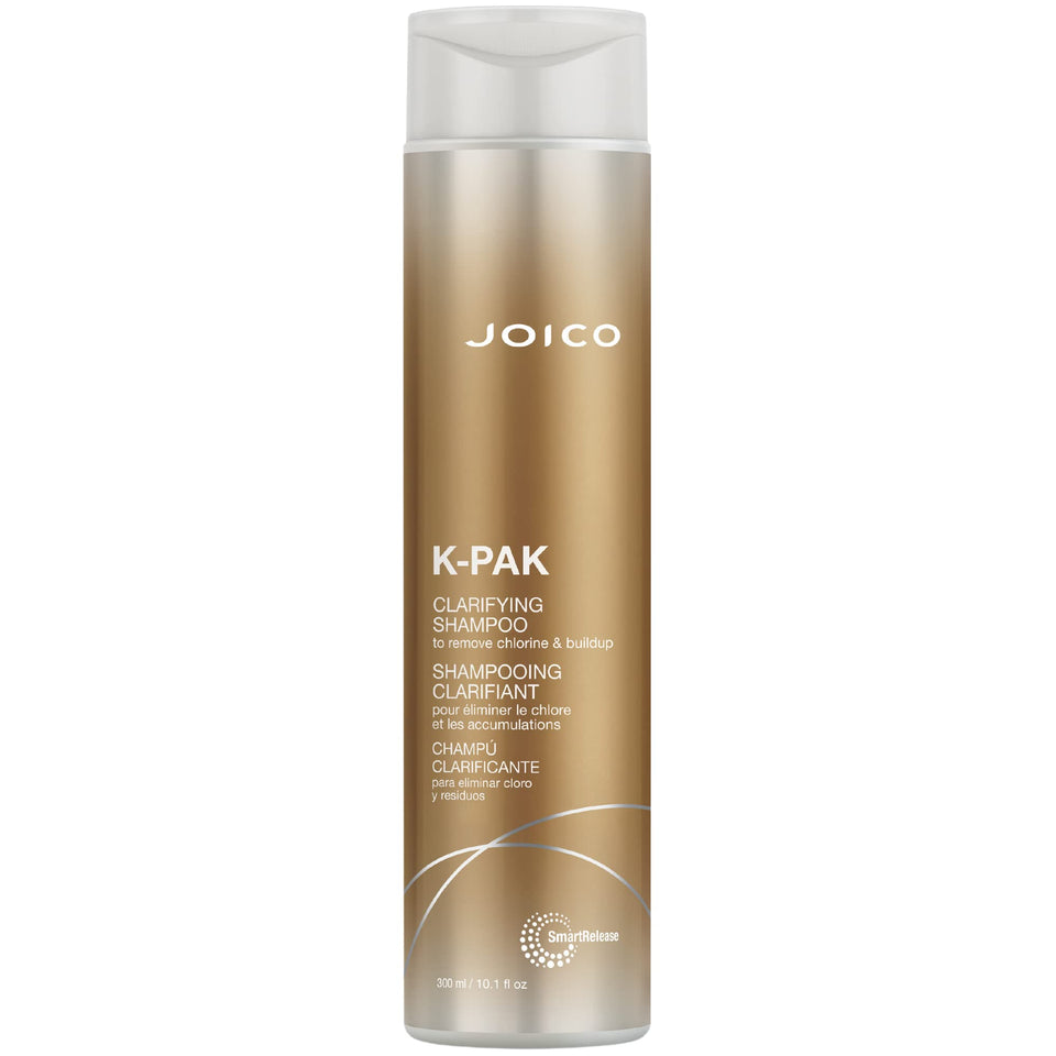 Joico K-PAK front packaging showing bottle and benefit of clarifying