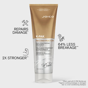 Joico ingredient label detail illustrating keratin and amino acid blend benefits