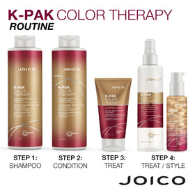 Joico duo on bathroom shelf lifestyle scene promoting salon results