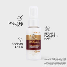 Joico label close-up highlighting ingredients and protective benefit