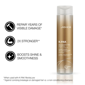 Joico shampoo pump close-up highlighting easy dispensing benefit