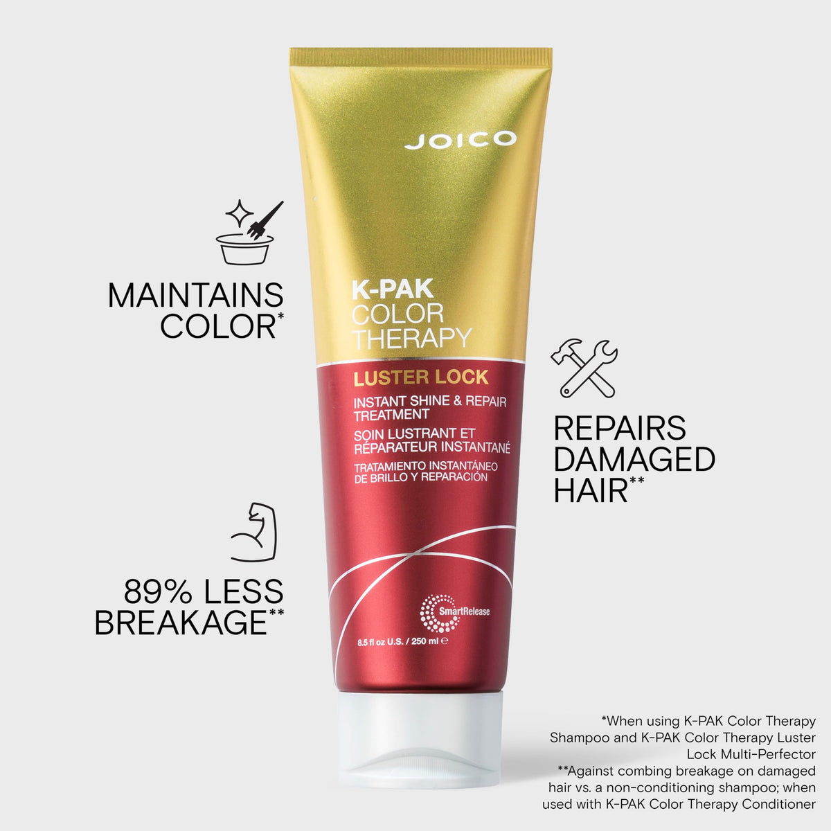 Creamy texture close-up of Joico formula showing lightweight shine boost