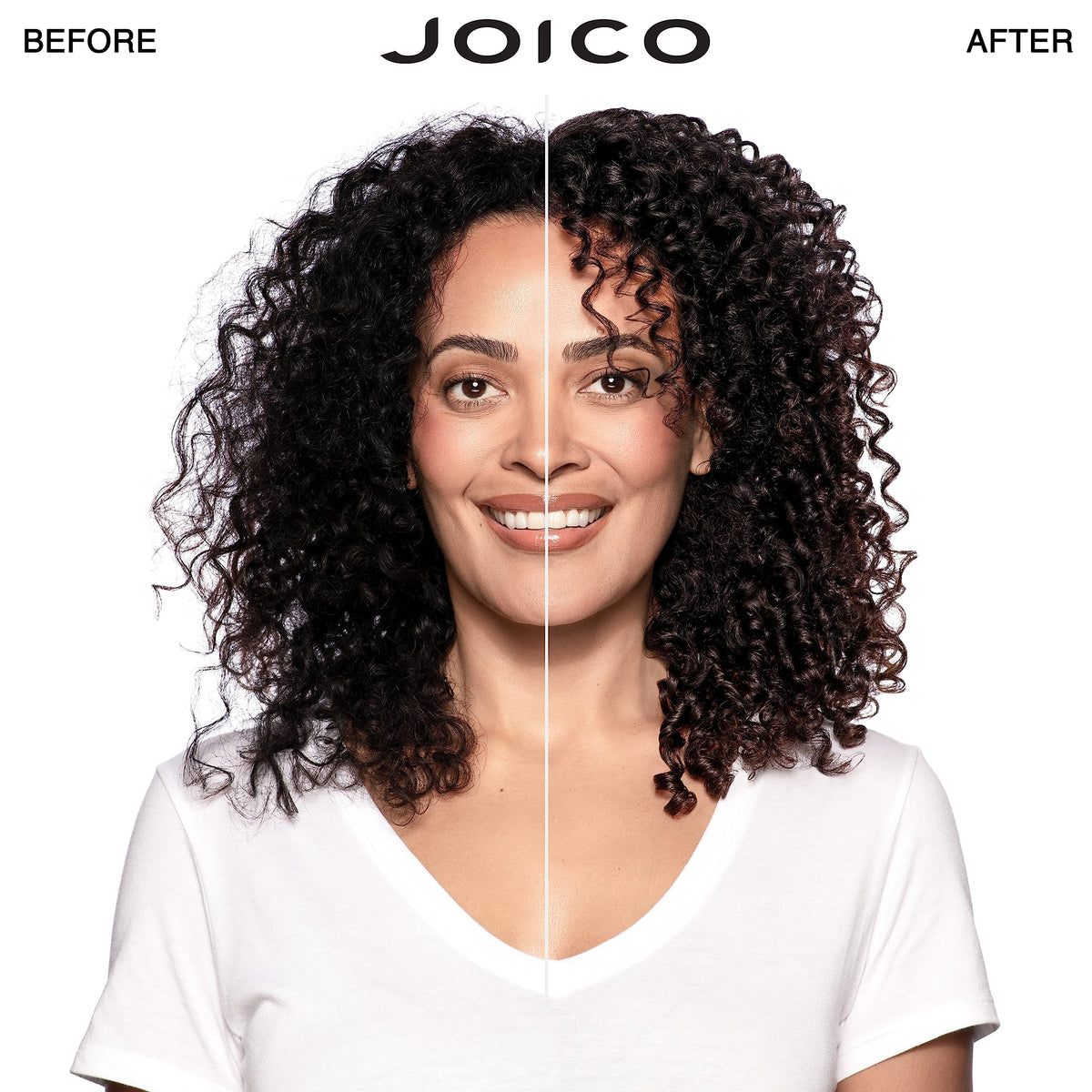 Joico label close-up highlighting ingredients and moisture recovery benefits on bottle