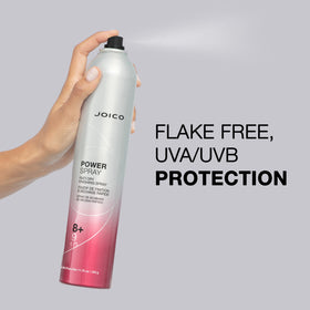 Joico Power Spray finish showing glossy shine and smooth texture