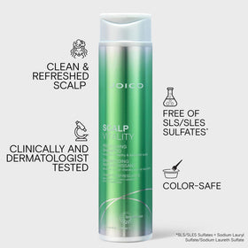 Joico shampoo texture on hand demonstrating creamy, lightweight lather