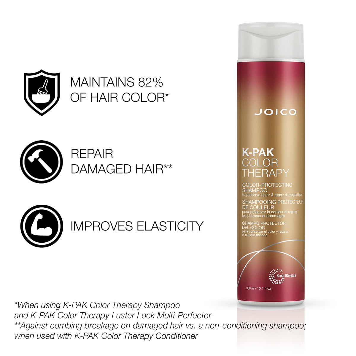 Joico creamy shampoo lather on fingers, gentle cleanse for color-treated hair