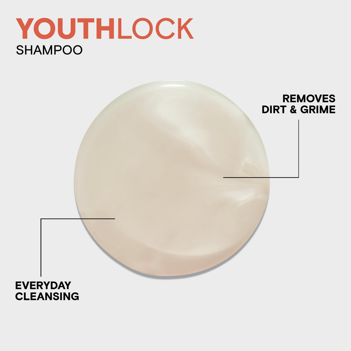 Joico YouthLock shampoo pour demonstration onto hand showing easy application