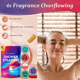 JoJowell steamer in shower releasing steam for relaxing benefit