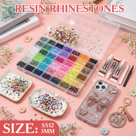 JOKERKING open double box with 42 color compartments keeping rhinestones organized