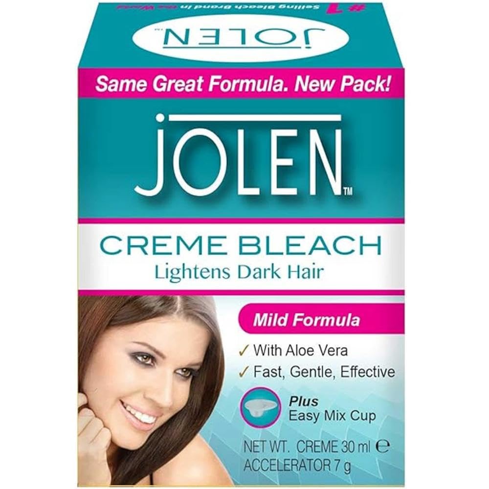 Jolen front packaging showing tube and mixing cup for quick no‑drip application