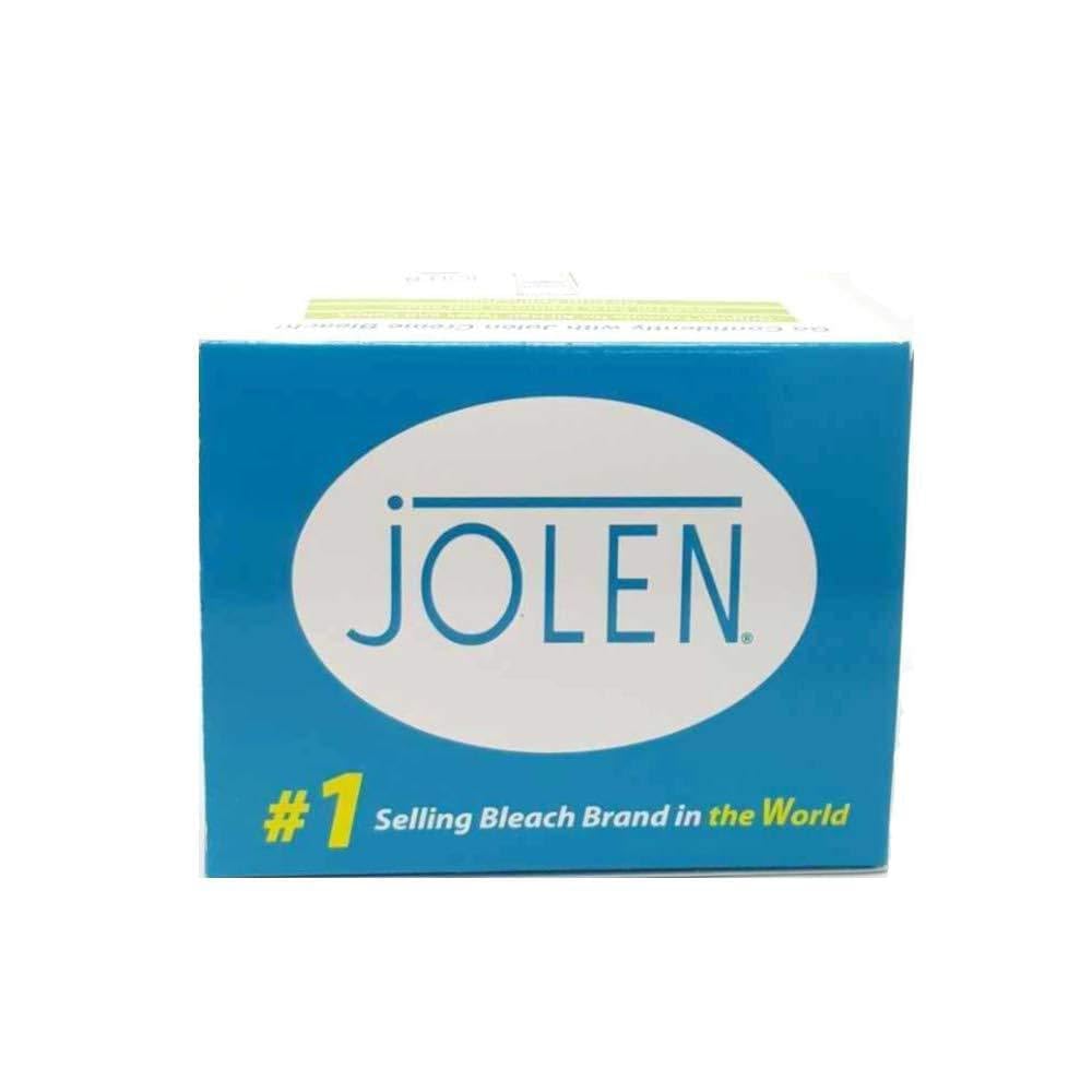 Jolen mixed bleach consistency in bowl demonstrating ready-to-use blend for effective lightening