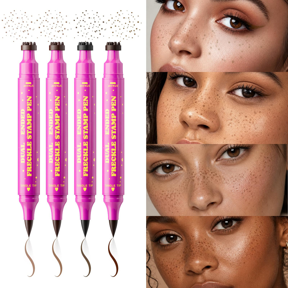 Jolilab freckle pen stamp closeup demonstrating soft sponge for natural dots
