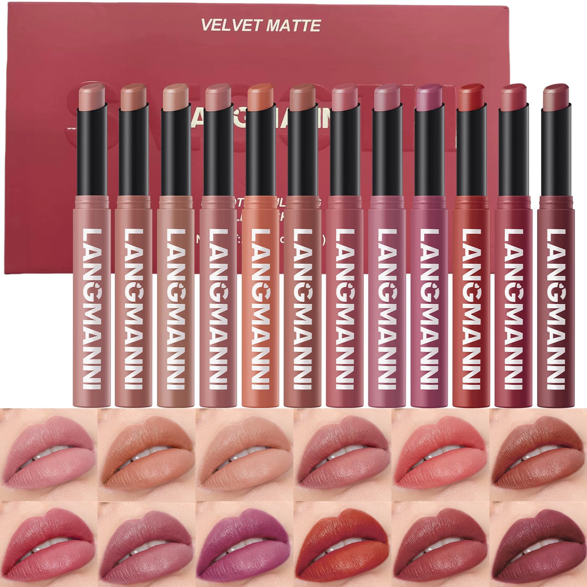 Jolilab front packaging showing the 12-piece velvet matte set and selection