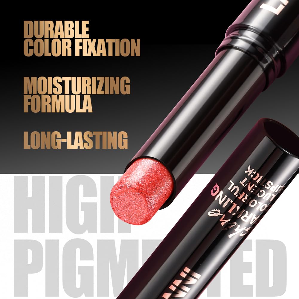 Jolilab lipstick applied on model lips showing natural radiant shimmer
