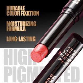 Jolilab lipstick applied on model lips showing natural radiant shimmer