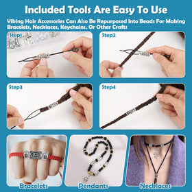 Jollidecor model using beads in braids to show styling possibilities and secure fit
