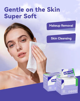 Single Jolly Care XL wipe unfolded to display full 10x12 size for full-face coverage