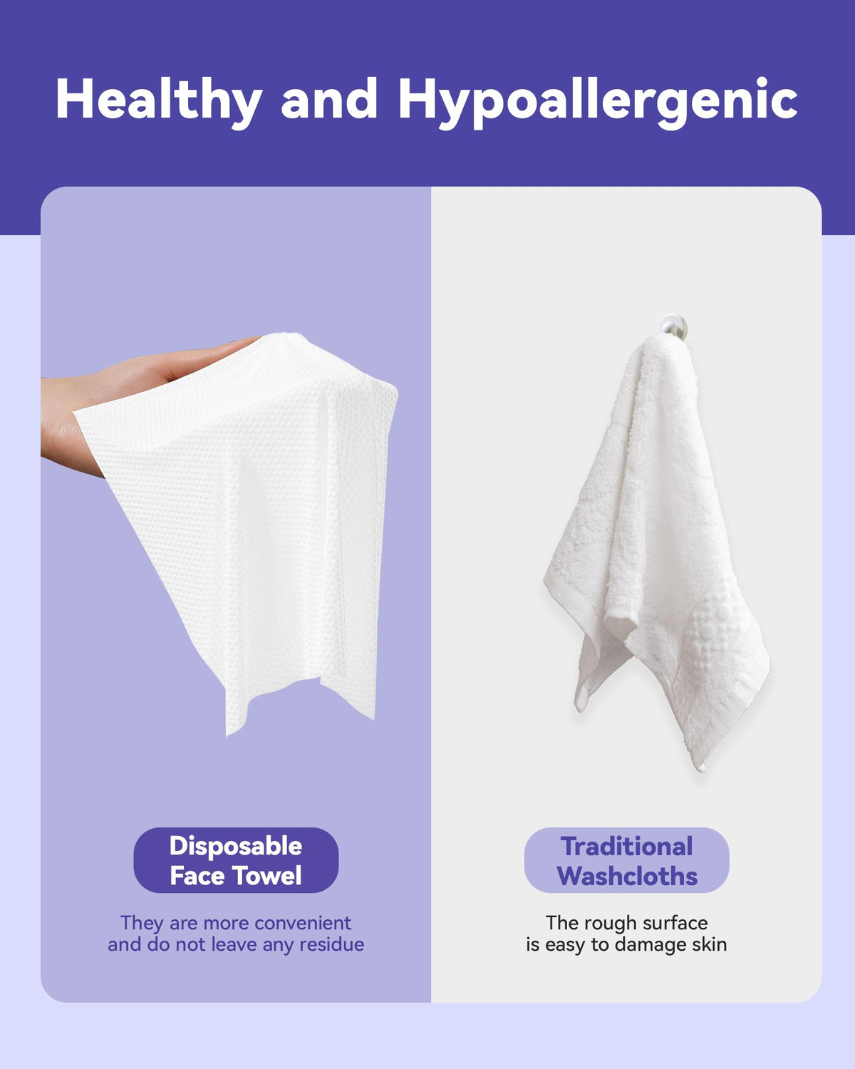 Hand holding Jolly Care wipe to show scale and large surface for efficient use