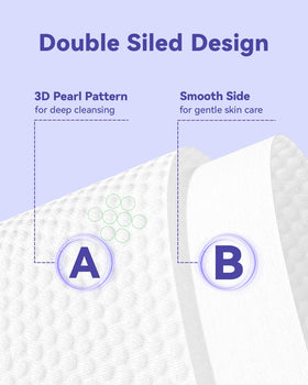 Close-up of Jolly Care pearl-pattern textured side for deeper cleansing and lift