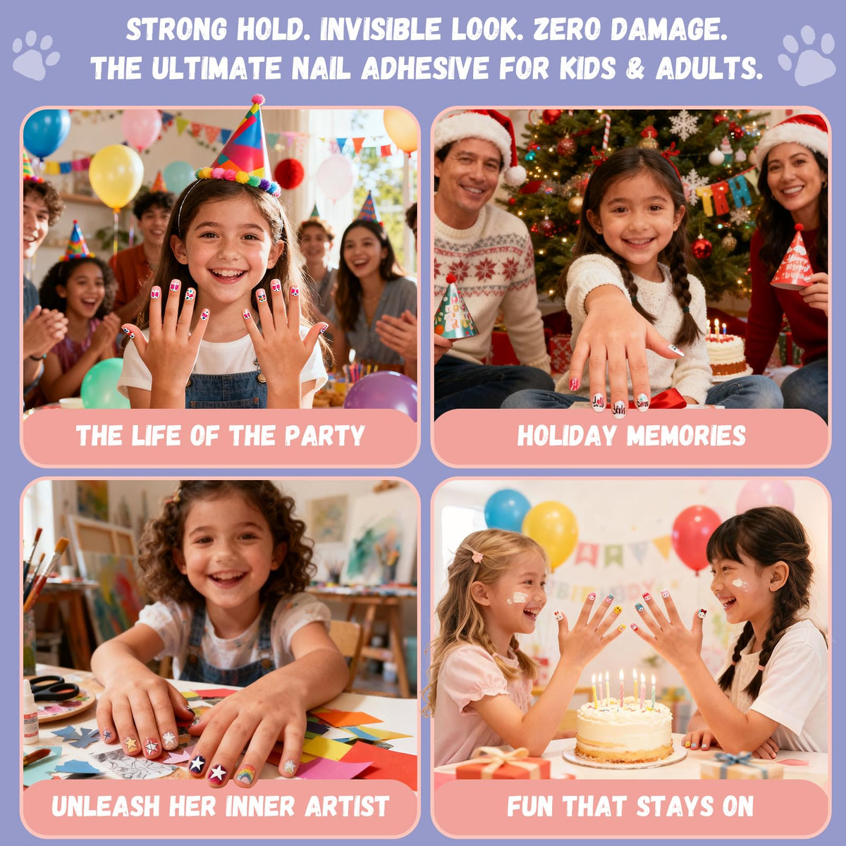 Jolly Snaps on child's nails during play showing gentle hold and comfort