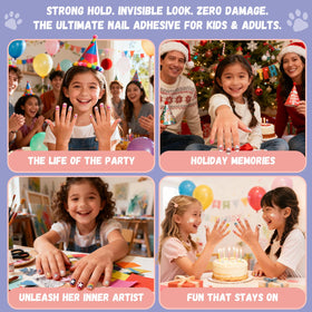Jolly Snaps on child's nails during play showing gentle hold and comfort