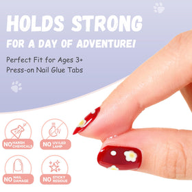 Jolly Snaps tab under press-on nail showing secure edge-to-edge fit