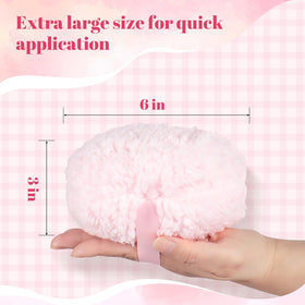 JOLY powder puff held in hand for scale and quick, large-area coverage
