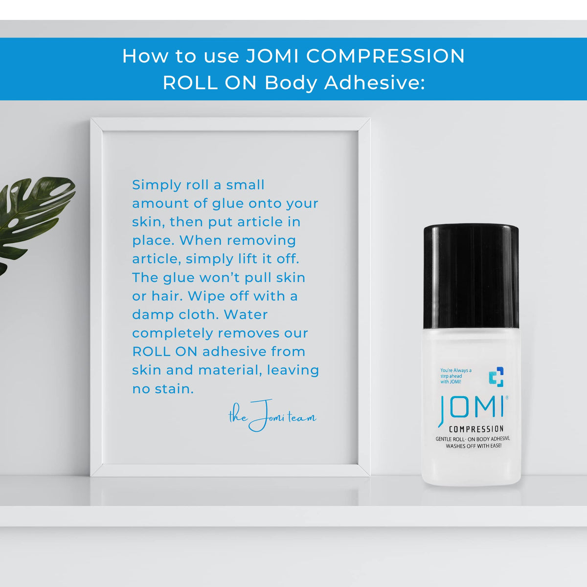 JOMI COMPRESSION glue texture gloss close-up showing smooth invisible finish benefit