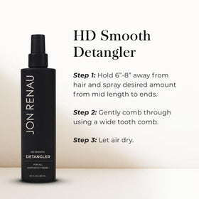 Jon Renau applied on a styled wig showing smoother, frizz-controlled result benefit