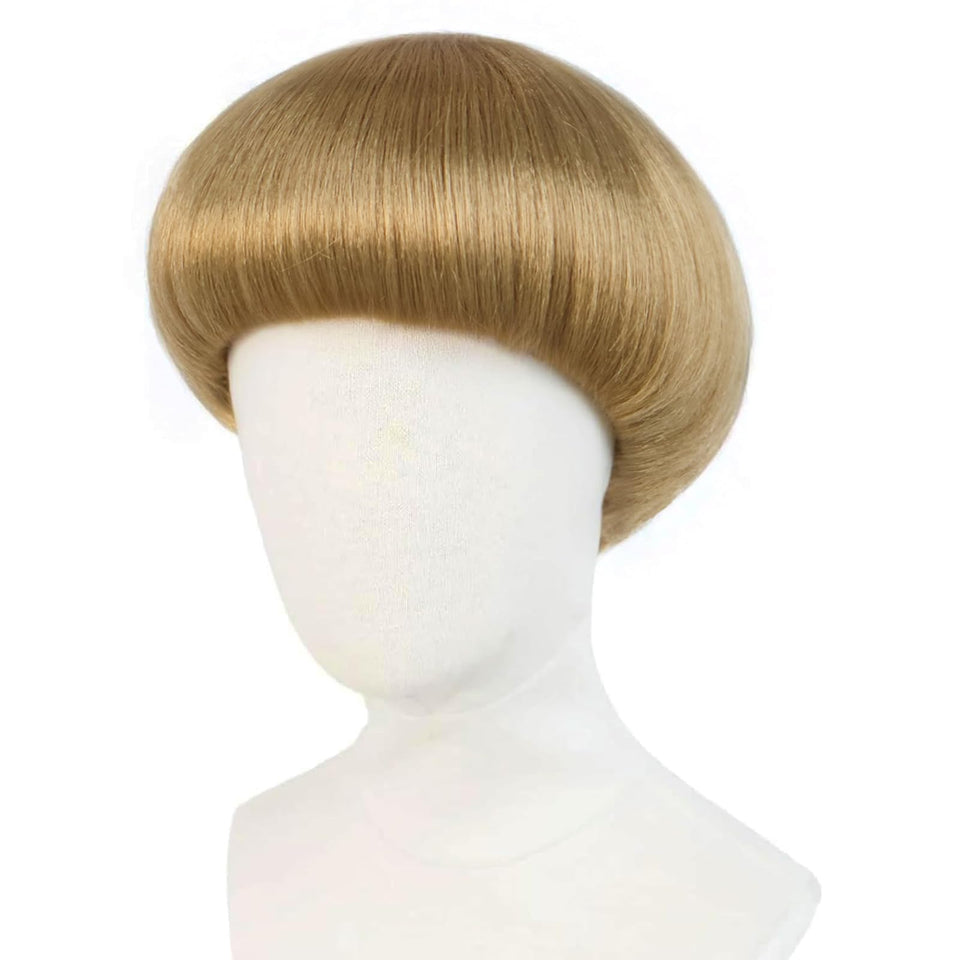 JoneTing front view of blonde bowl wig showing neat shape and instant style
