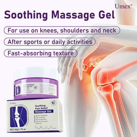 Jonider Umex gel being massaged into a knee showing targeted joint application benefit