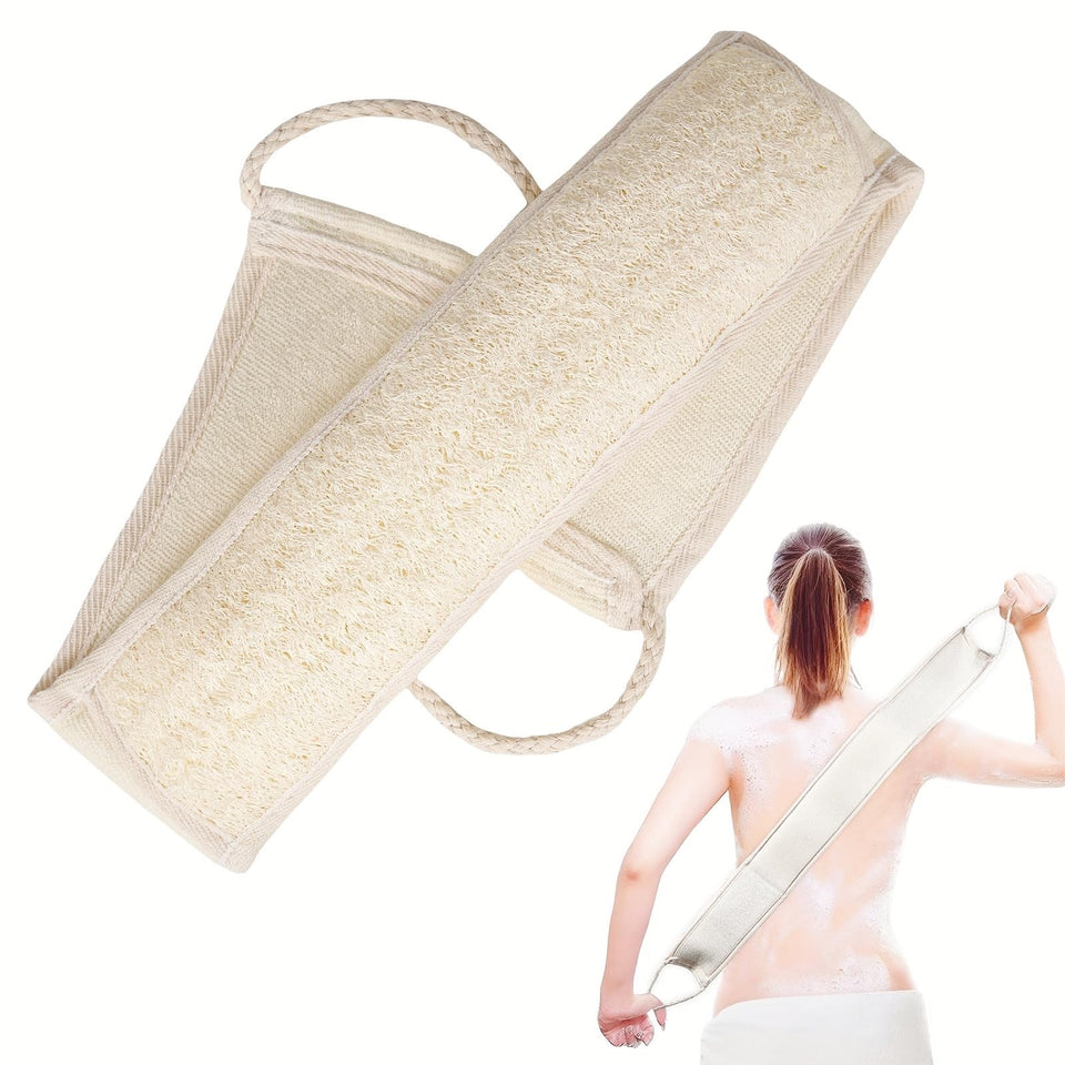Jopplim front view of back scrubber showing full length and handles for effective reach