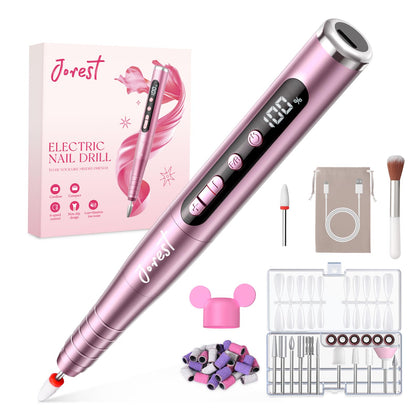 Jorest front view rose pink cordless drill showing compact design and color benefit portability