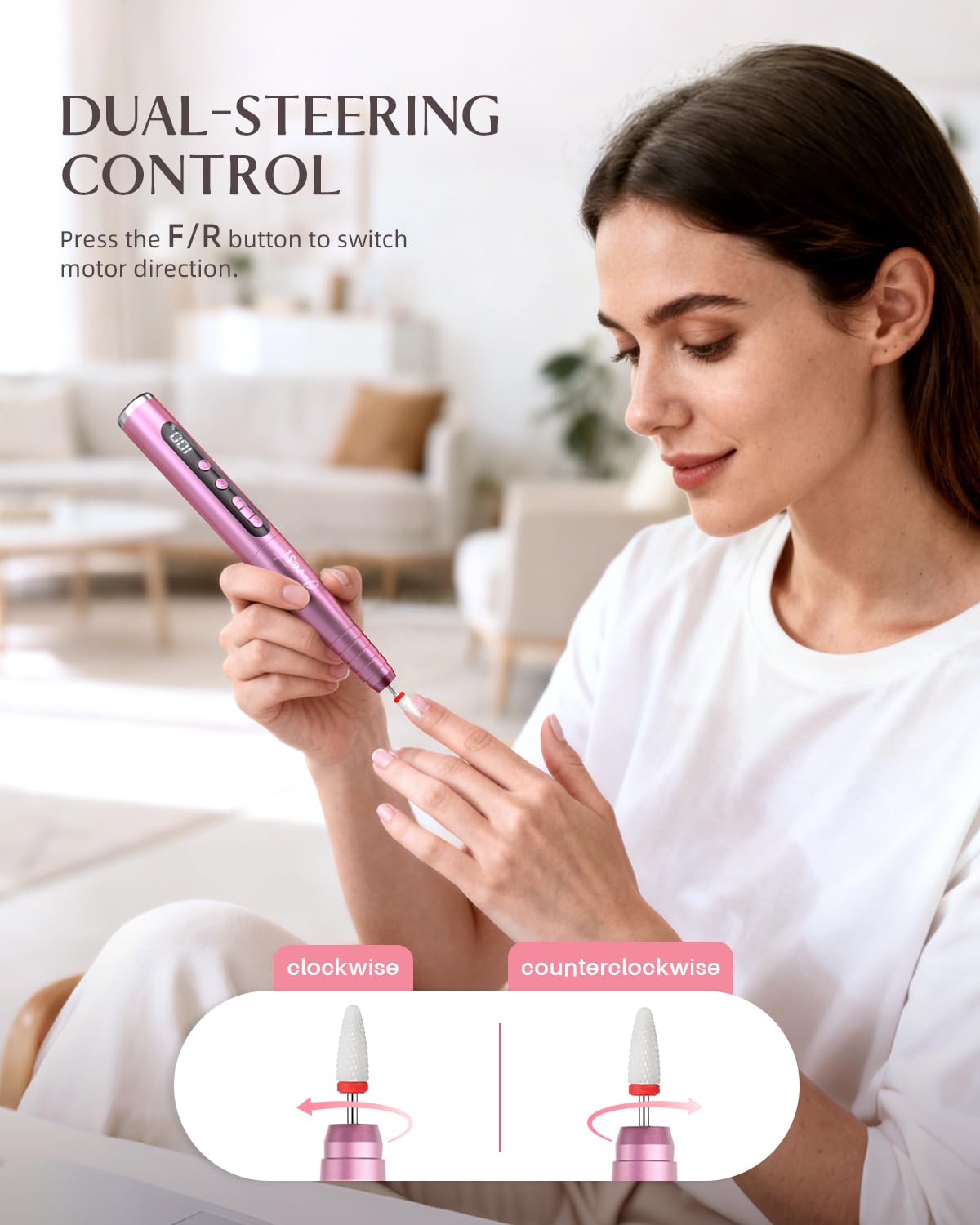 Jorest practice nail tips beside the tool to help beginners learn safe techniques