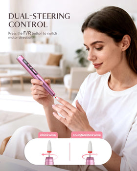 Jorest practice nail tips beside the tool to help beginners learn safe techniques