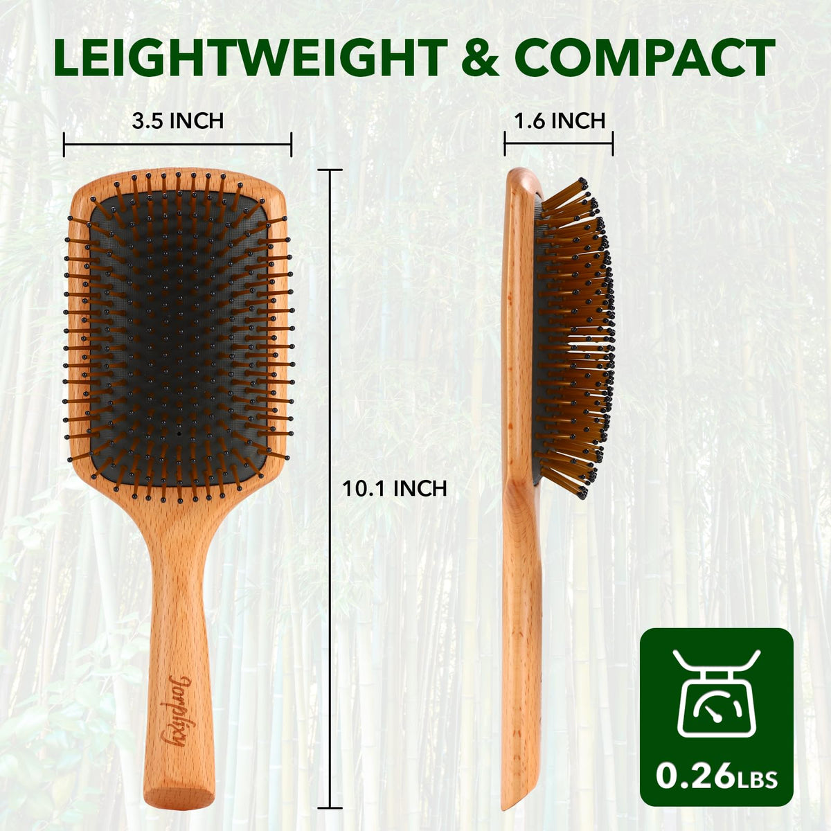 Jorplixy brush in use on wet hair illustrating quick tangle removal benefit