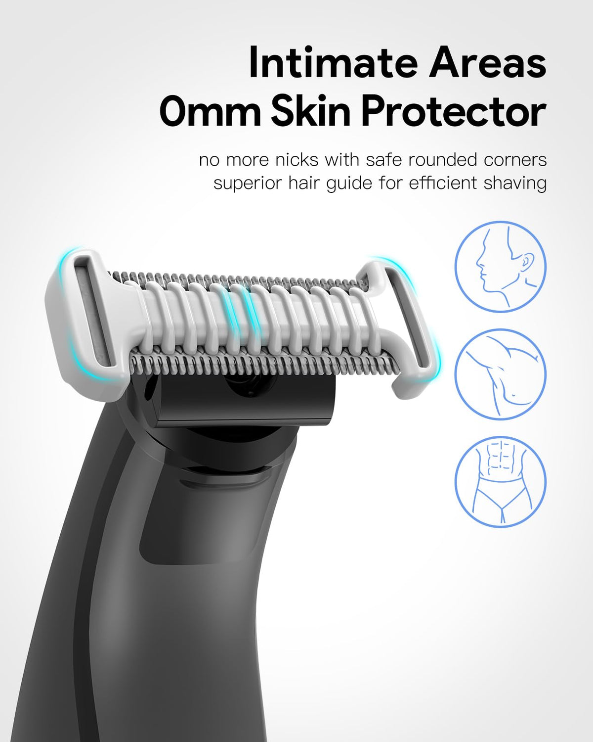 Jorvex 0mm skin protector detail offering safe trimming for sensitive areas