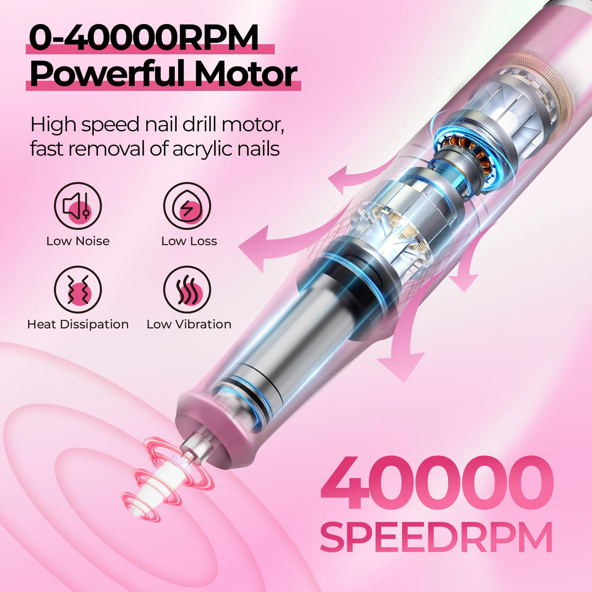 JOSGLOI aluminum handpiece close-up with ventilation holes for cool comfort