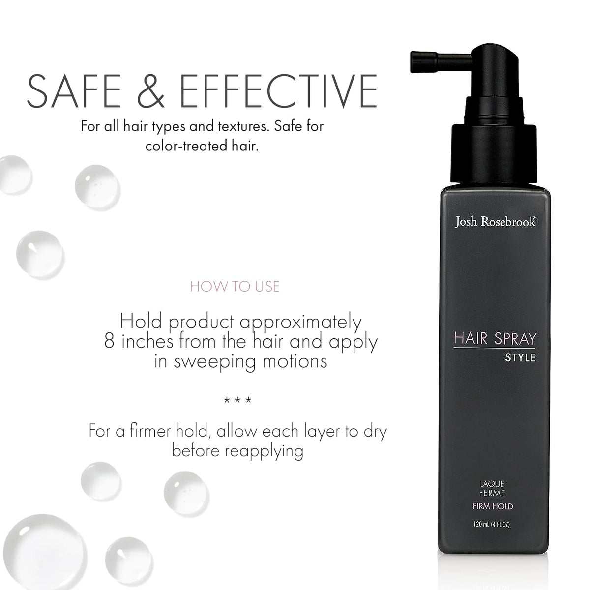 Josh Rosebrook texture detail of fine mist on hair showing natural movement and shine